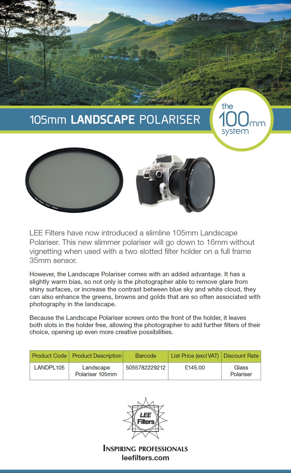 Lee Filters Landscape Polariser Linhof Studio